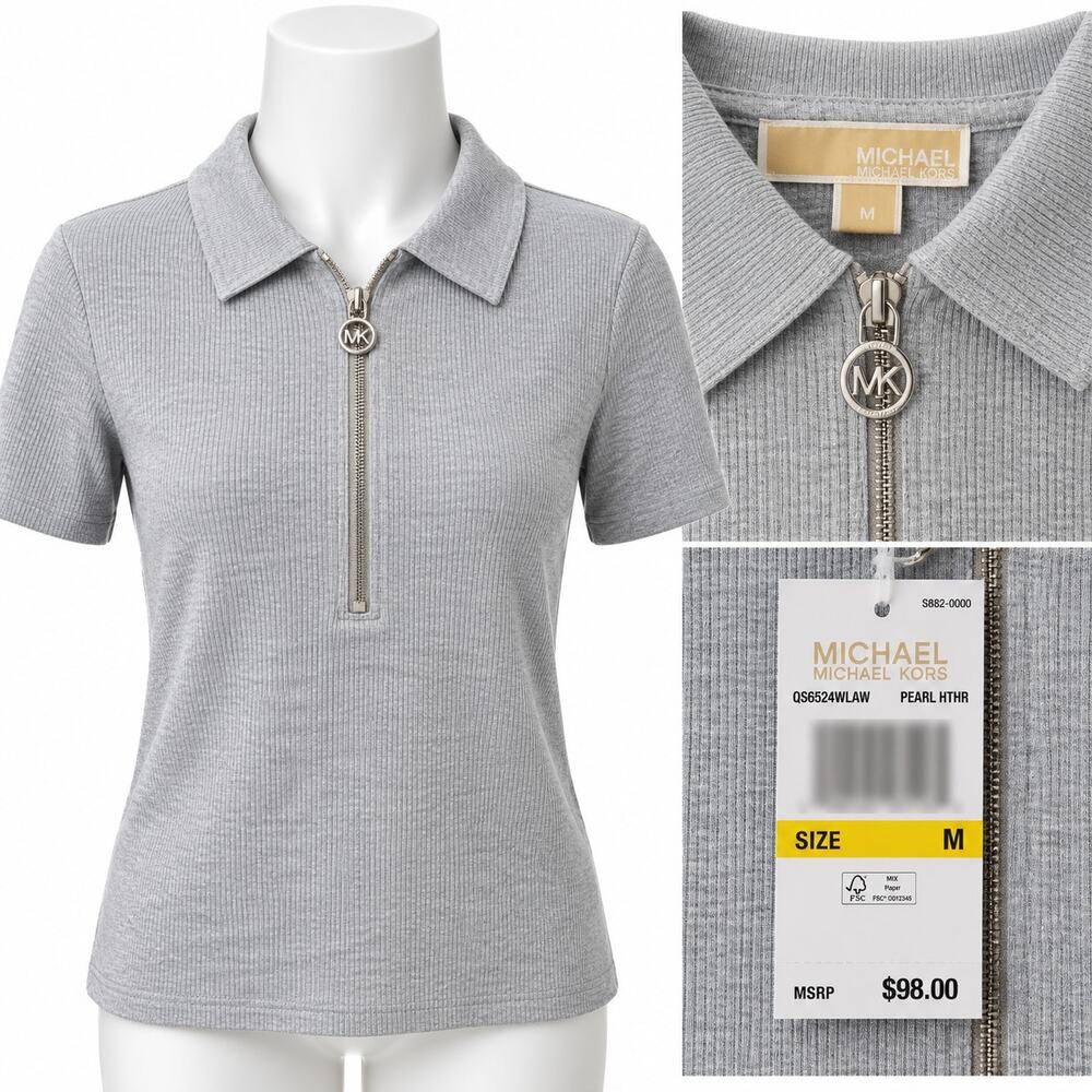 NEW MICHAEL KORS RIBBED ZIP POLO Brand new with tags Michael Michael Kors